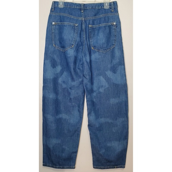 Pilcro The Breaker Barrel Leg Baggy Tapered High Rise Women's Jeans 28 Camo - Picture 2 of 12